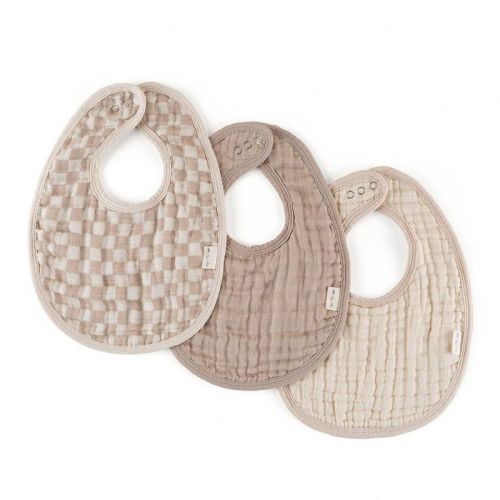 Itzy Ritzy Itzy Cotton Bibs - Check Yes - 3ct
