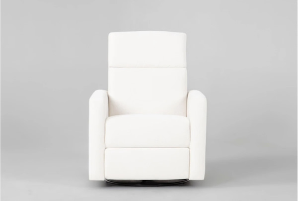 Zimri Cream 32" Nursery Power Swivel Glider Recliner - Living Spaces