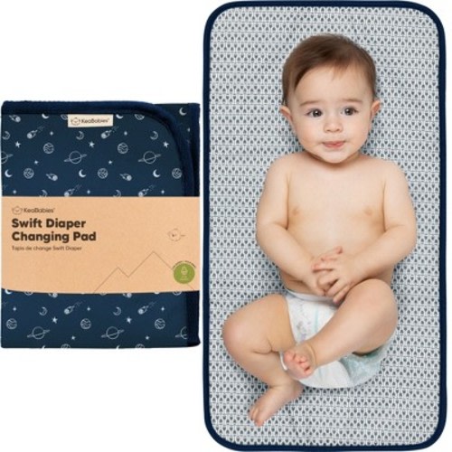 KeaBabies Swift Diaper Changing Pad, Portable Waterproof Diaper Changing Pad for Baby, Travel Changing Pad for Diaper Bag, Color: Planets