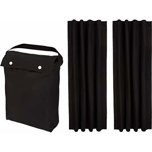 Amazon Basics Portable Blackout Curtain Shade with Suction Cups, 50" x 78", 2-Pack, Black