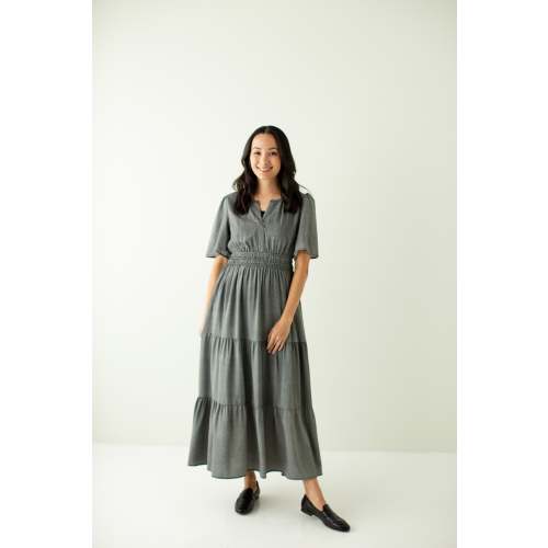 'Prairie' Mini Gingham Tiered Maxi Dress FINAL SALE