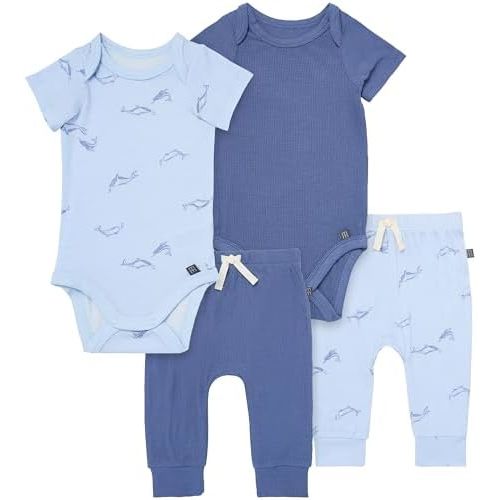 Modern Moments by Gerber Unisex Baby 4-pack Short-sleeve Bodysuit & Pant Set