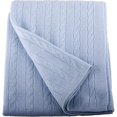 100% Cashmere Baby Blanket, Sky Blue
