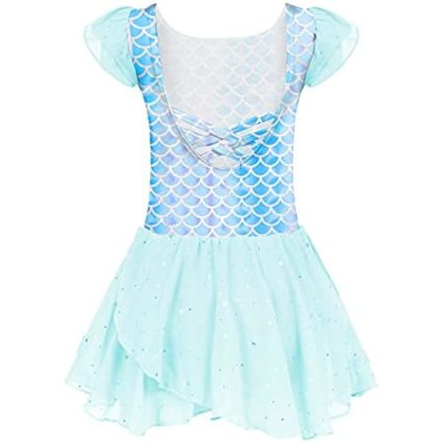 Arshiner Girls Ruffle Sleeve Ballet Dance Dress Tutu Skirted Leotard