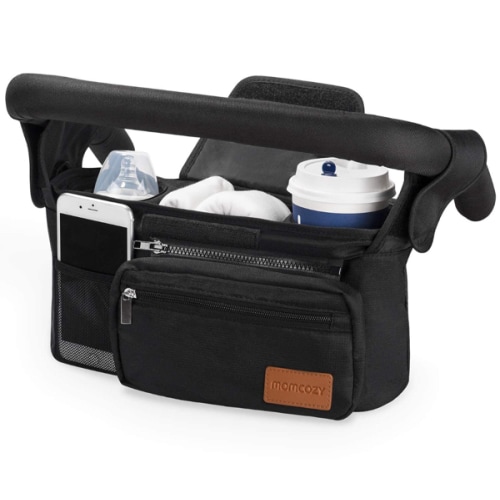 Momcozy Universal Stroller Organizer with Insulated Cup Holder Detachable Phone Bag & Shoulder Strap, Fits for Stroller like Uppababy, Baby Jogger, Britax, BOB, Umbrella and Pet Stroller
