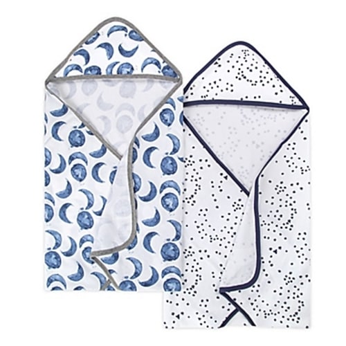 Burt's Bees Baby® 2-Pack Organic Cotton Hooded Towels in Indigo