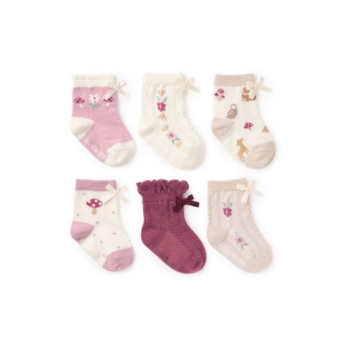 Assorted 6-Pack Forest Family Socks Gift Box, 0-12 M