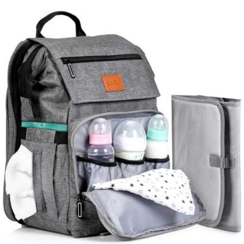 Baby Diaper Bag Backpack - Large Travel Diaper Bag with Changing Pad - Grey