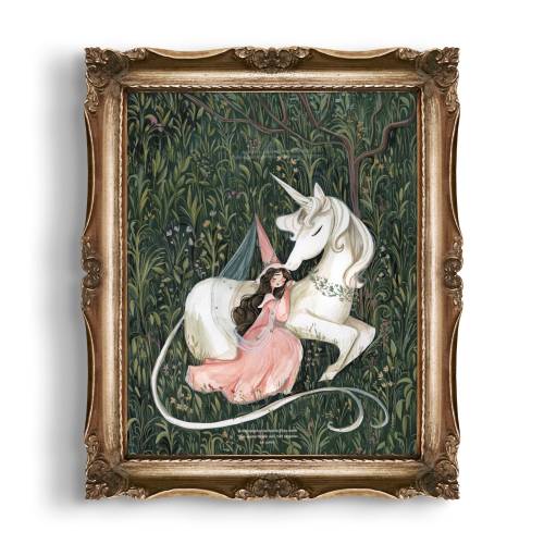 The Unicorn Princess Illustration Art Print