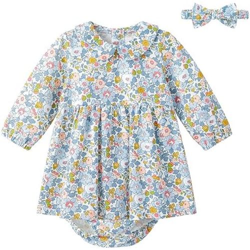 pureborn Baby Toddler Girl Dress with Bloomer Short and Long Sleeve Playwear Dress with Diaper Cover