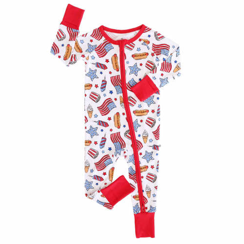 4th of July Convertible Zip Rompers