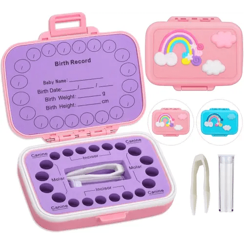 Tooth Holders for Kids Keepsake, Baby Teeth Keepsake Box, Tooth Saver, Tooth Container for Lost Teeth, Teeth Storage Holder for Tooth Fairy (Pink)