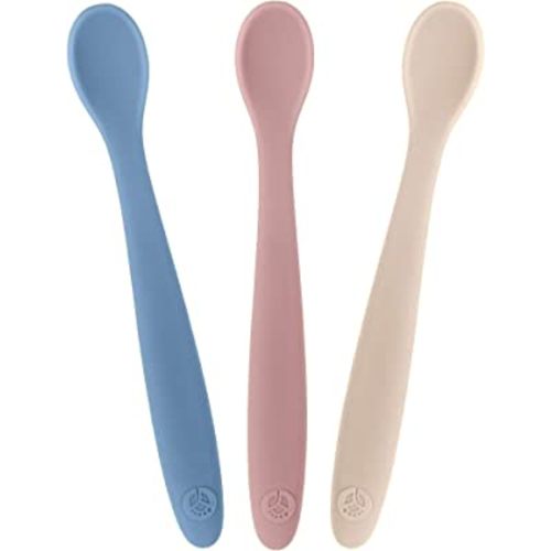 Ali+Oli (3pc) Silicone Spoon Set for Baby (Blush) Unbreakable Silicone Baby  Spoon, Baby Spoons Self Feeding 6 Months & Up, Self Feeding Baby Utensils