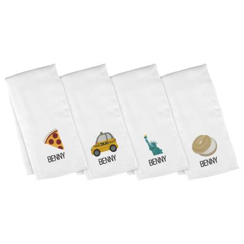 Personalized Emoji Burp Cloth - 4 Pack NYC