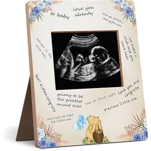 Winnie Baby Shower Sign - Classic Pooh Sonogram Picture Frame, Guest Book Frame, Party Decor, Gender Reveal Gifts