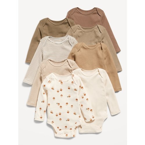 Unisex Long-Sleeve Bodysuit 8-Pack for Baby