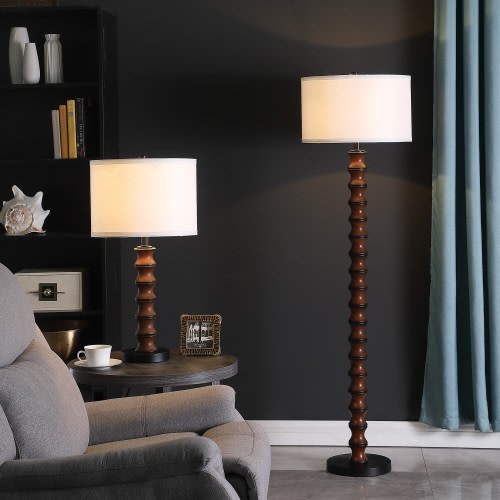 61 In. Coastal Littoral Wood Insp Floor Lamp