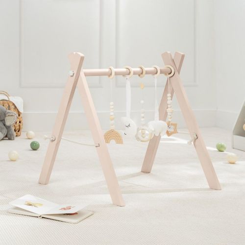 Wooden Baby Play Gym Set - Blush