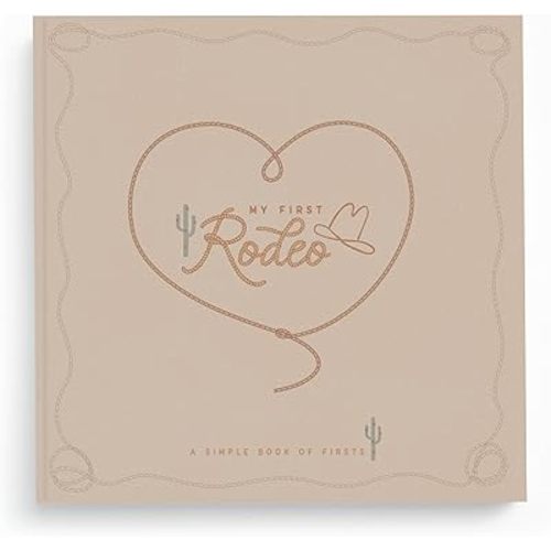 Lucy Darling My First Rodeo Baby Memory Book – First Year Journal, 5-Year Milestone Scrapbook & Photo Album – Keepsake for Baby Boy or Girl – Ideal Gift