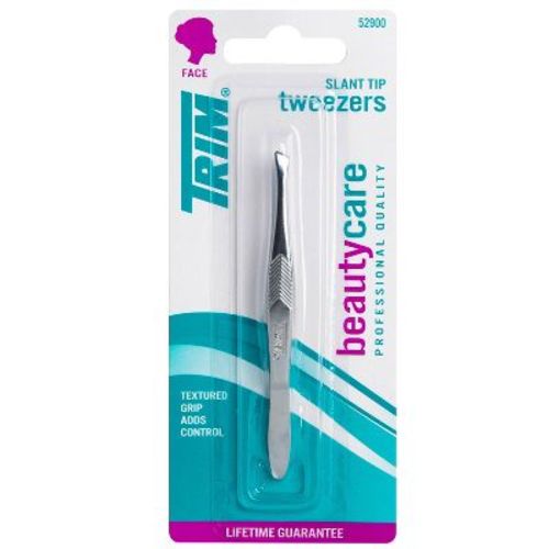 Trim Slant Tip Textured Grip Tweezers