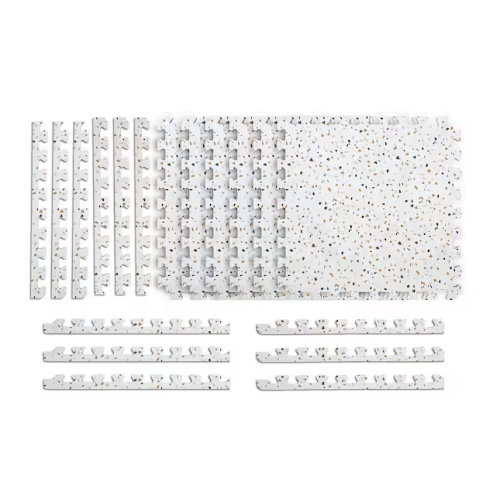 NORSK Reversible Thick Interlocking Foam Tiles Terrazzo/Taupe 18.6 in. x 18.6 in. x 0.47 in. 6-PK Tiles (14.4 sq. ft.)