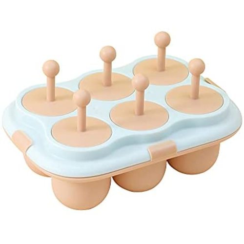 Nakupanta Mini Popsicle Molds for Kids BPA Free Silicone Ice Pop Molds with Reusable Lid 6 Sticks and 4 Fixed Buckles