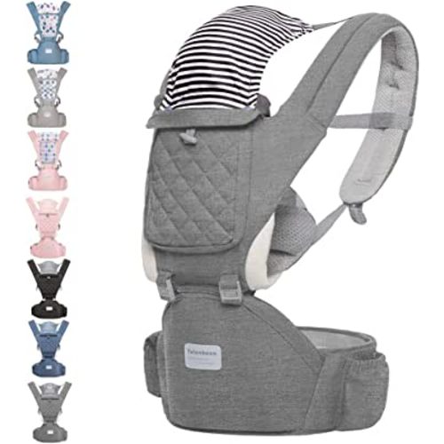 Baby Carrier, 6-in-1 Baby Carrier Newborn to Toddler, Baby Carrier with Hip Seat Lumbar Support 7-41 lbs, Adjustable Baby Holder Carrier for All Seasons & Positions