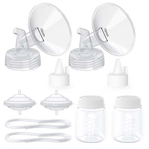 Paruu Pump Parts Compatible with Spectra S1/S2/9 Plus, Not Original Accessories, Full Set Replacements Include 19mm Flanges, Valves, Backflow Protectors (Duckbills Included), Tubings and Bottles