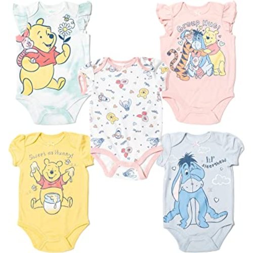 Disney Pixar Toy Story Bo Peep Jessie Baby Girls 5 Pack Bodysuits Newborn to Infant