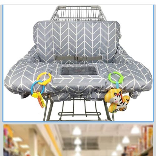 Shopping Cart Cover for Baby ICOPUCA Cotton High Chair Cover, Reversible, Machine Washable for Infant, Toddler, Boy or Girl (Grey Arrow Print)