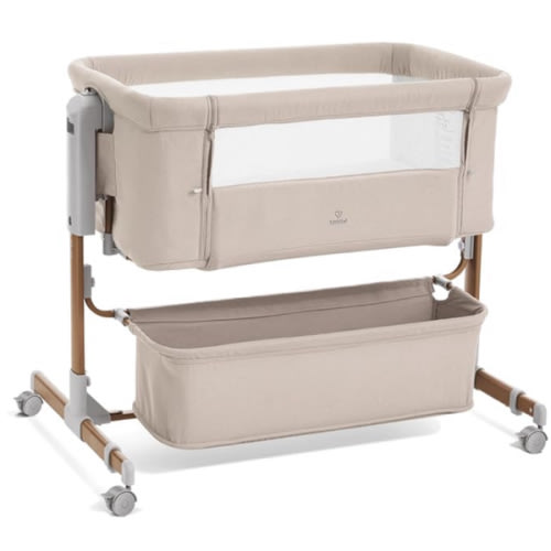 3 in 1 Baby Bassinet, Rocking Bassinet, Bedside Bassinet, 6-Height Adjustable, Bassinet Bedside Sleeper, Bedside Bassient for Baby with Comfy Mattress, Breathable Mesh, Large Storage Basket