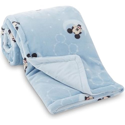 Disney Mickey Mouse, Minnie Mouse, Winnie The Pooh, Lilo and Stitch 2-Ply Infant Blanket - Soft Fleece with Polyfill - Cozy and Warm Baby Blanket for Baby Boys and Girls, 30x40 Inches
