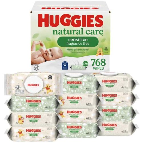 Huggies Natural Care Sensitive Unscented Baby Wipes- 12 pack (768ct total wipes)