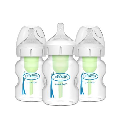 Dr. Brown's 5oz Anti-colic Options+ Wide-neck Baby Bottle With Level 1 Slow Flow Nipple - 3pk - 0m+