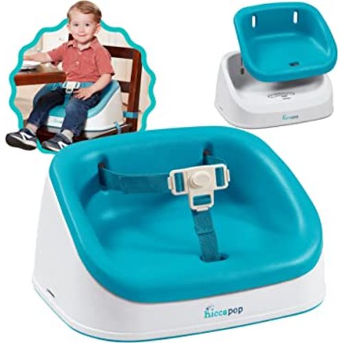 Hiccapop ErgoBoost Toddler Booster Seat for Dining Table, Non-Slip Stable Booster Chair for Toddlers Eating, High Chair Booster Seat for Dining Table, Teal
