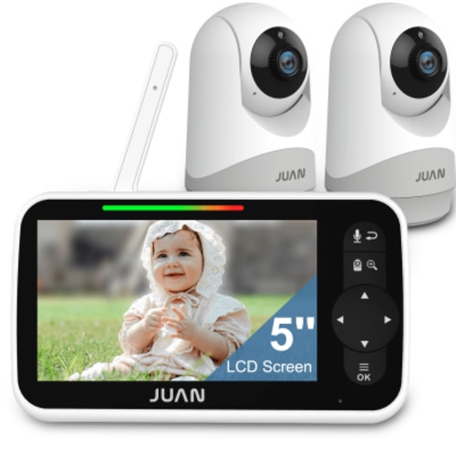 JUAN Baby Monitor with 2 Cameras and Audio, Video Baby Monitor with No Wifi, Baby Camera Monitor