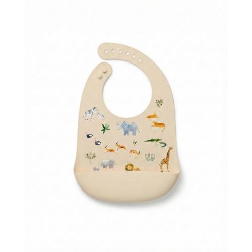 Loulou Lollipop Silicone Bib Printed - Safari Jungle