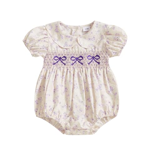 Summer Outfit Infant Baby Girl Clothes Floral Short Sleeve Romper Bodysuit Jumpsuit Tops
