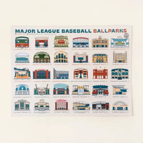 MLB Stadium Illustration Poster