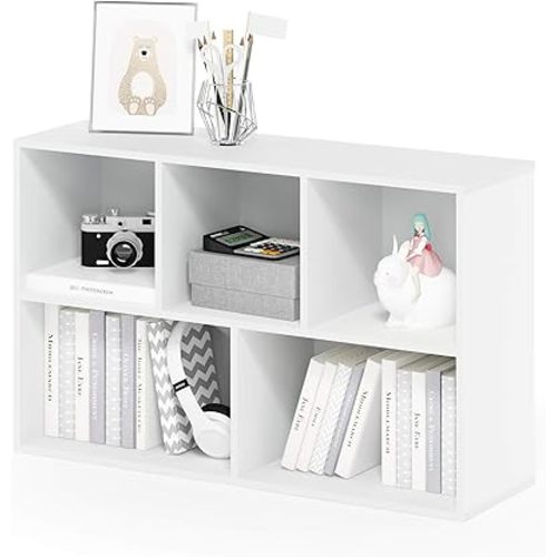 Furinno Luder Bookcase / Book / Storage , 5-Cube, White