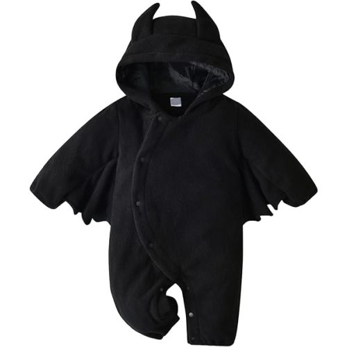 Happy Cherry Baby Boys Girls Halloween Romper Toddler One Piece Hooded Bodysuit Cute Overall Jumpsuit Cosplay Costume