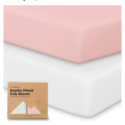 KeaBabies 2-Pack Organic Crib Sheets for Boys, Girls - 52x28 Fitted Crib Mattress Sheet Neutral, Breathable Jersey Cotton Cover for Baby Bed, Toddler Mattress, Soft & Cute Prints (Rose)