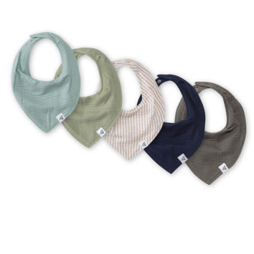 Organic Cotton Baby Bandana Bibs - Sea Foam Blue