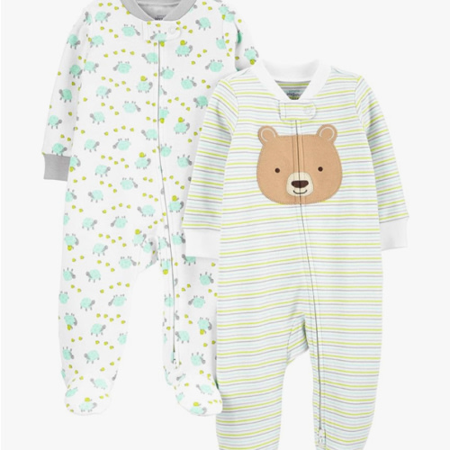 Simple Joys by Carter's Baby Neutral 2-Pack Cotton Footed Sleep and Play