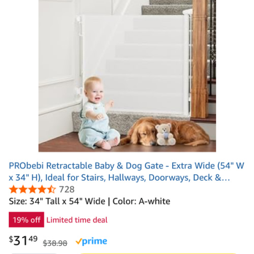 Retractable baby gate