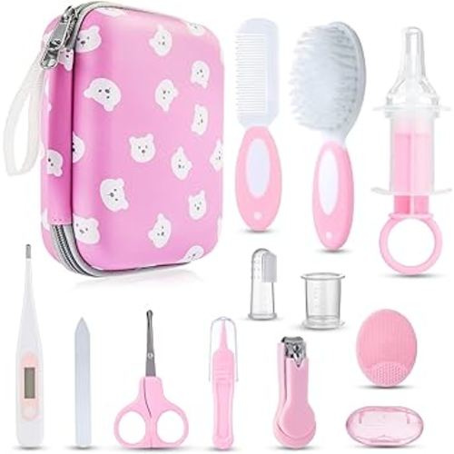 Baby Grooming and Health Kit, Lictin Safety Care Set, Newborn Nursery Health Care Set with Hair Brush,Comb,Nail Clippers and More for Newborn Infant Toddlers Baby Girls