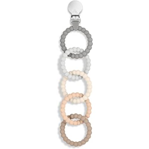 Ryan & Rose Cutie Clinks Attachable Teether Chew Toy for Babies (Neutral)