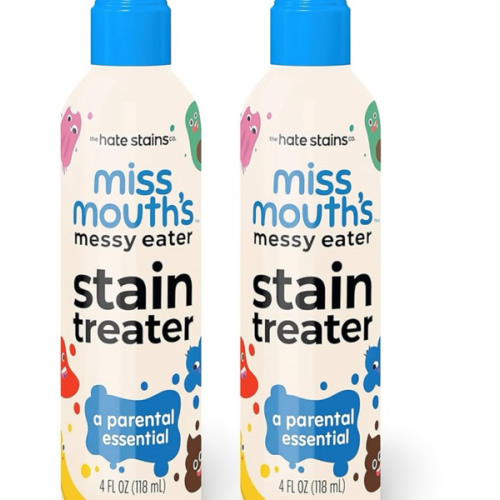 Miss Mouth's Messy Eater Stain Treater Spray - 4oz 2 Pack Stain Remover - Newborn & Baby Essentials - No Dry Cleaning Food, Grease, Coffee Off Laundry, Underwear, Fabric