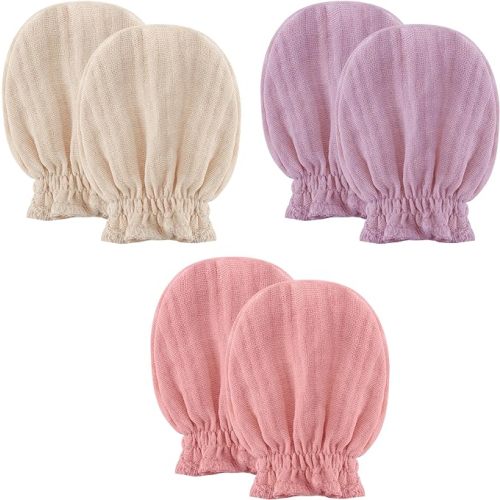 Pro Goleem 3 Pack Baby Mittens for Newborn, No Scratch Soft Breathable Gloves with Elastic Strap for Boy and girls 0-6 months
