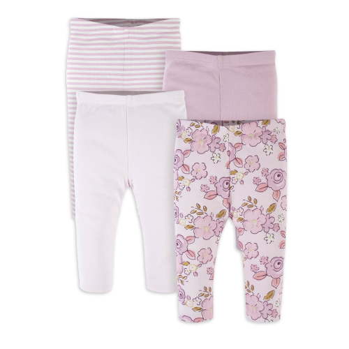 Gerber Baby Girl Pants, 4-Pack (Newborn-24 Months)